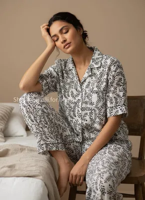 Black and White Printed Lounge Set women's wear lookbook image.
