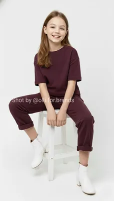Burgundy Lounge Set kids' wear lookbook image.