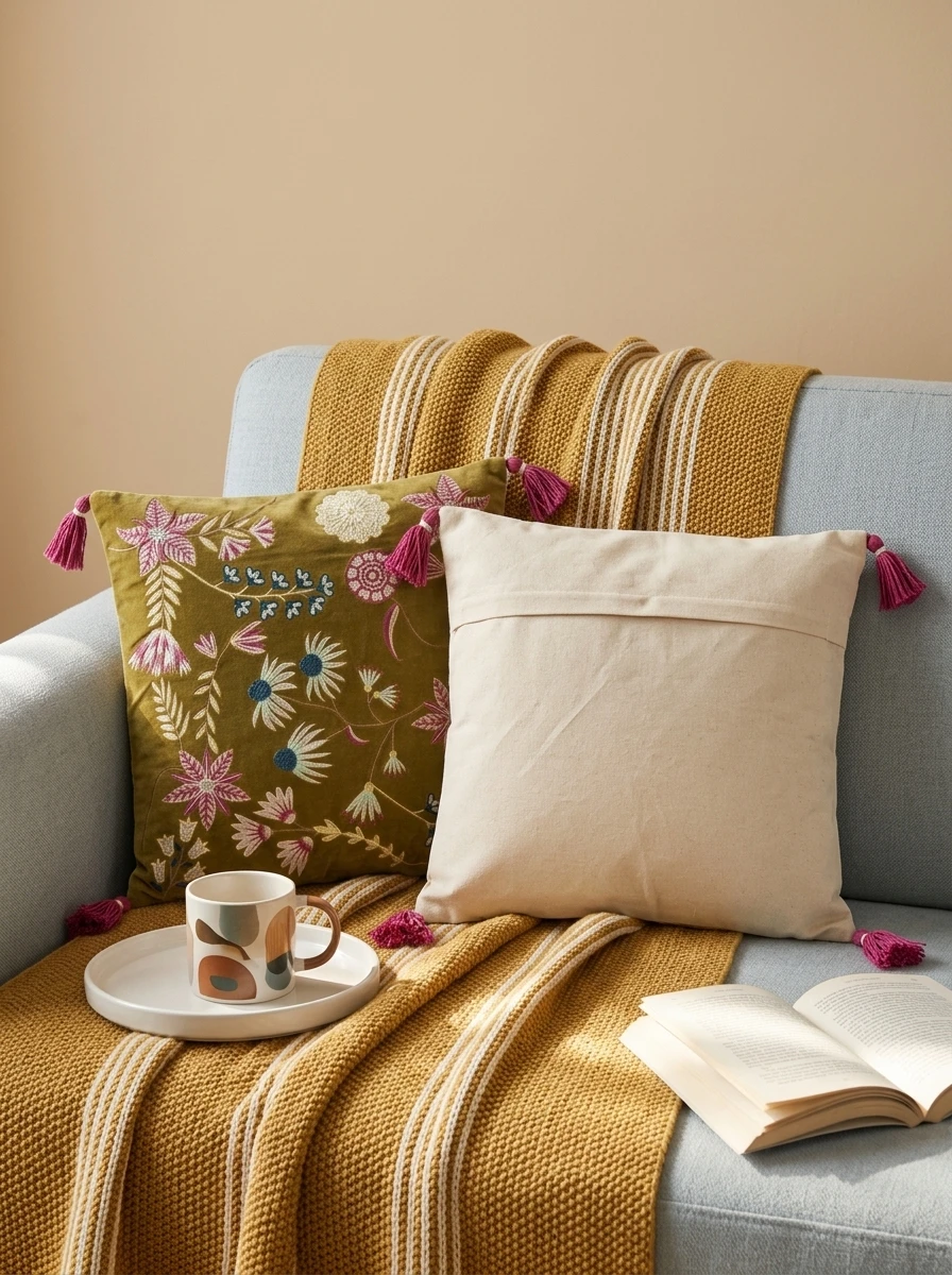 Green Floral Cushion