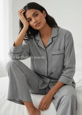 Grey Striped Co-ord Set women's wear lookbook image.