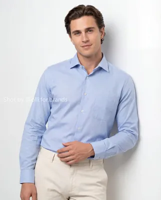 Light Blue Shirt Portrait men's wear lookbook image.