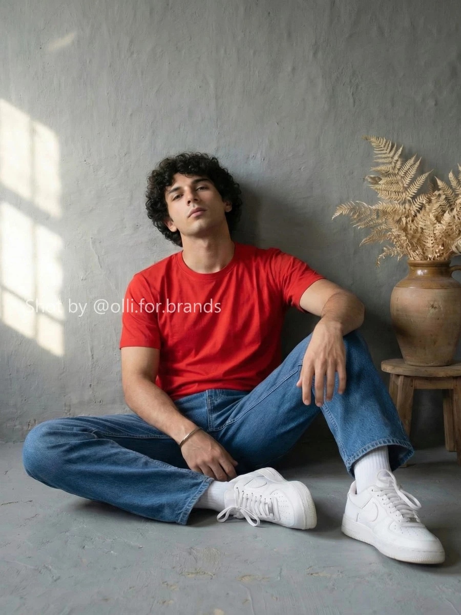 Red Tee and Denim men's wear lookbook image.