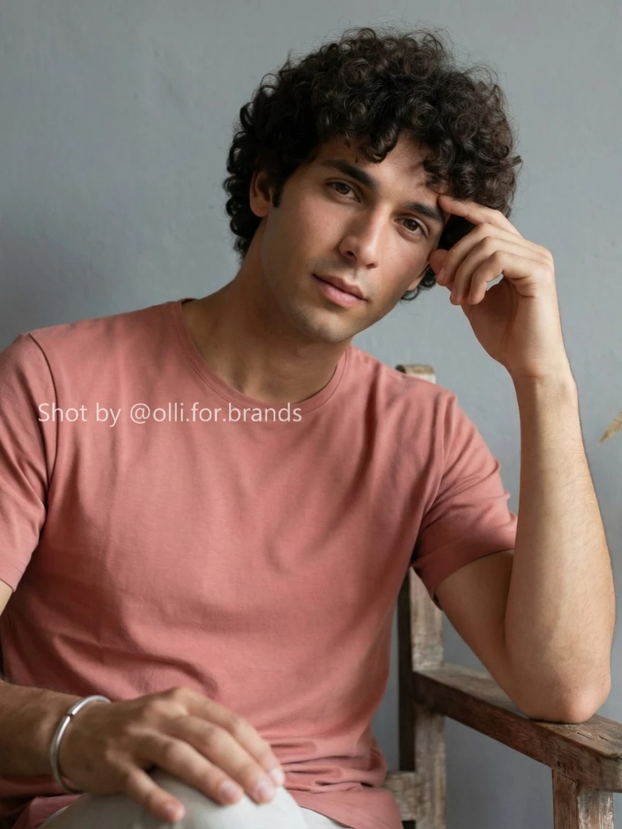 Pink Tee Portrait men's wear lookbook image.